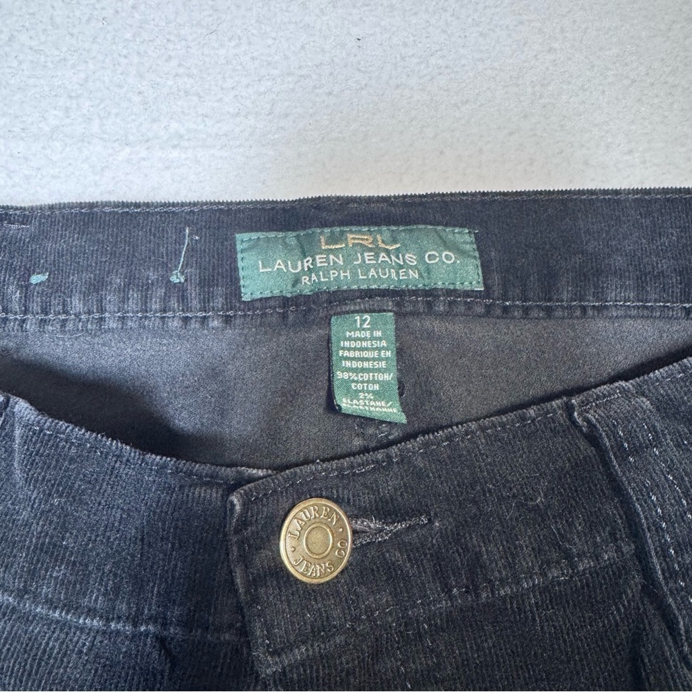 Lauren Ralph Lauren Black corduroy Women Jeans sz 12 - Picture 3 of 8